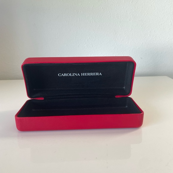 Carolina Herrera Sunglass Case, Red & Velvet Black - Picture 1 of 4